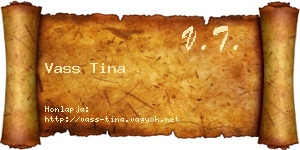 Vass Tina névjegykártya